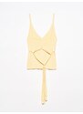 Dilvin 1055 Strap Tied Waist Knitwear Singlet-yellow