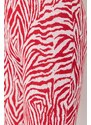 Trendyol Red Zebra Vzorované Flare / Flare-Flare Pletené Kalhoty s vysokým pasem