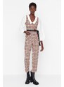 Trendyol Multicolored Belted Collar Detailed Woven Jumpsuit