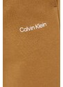 Tepláky Calvin Klein pánské, hnědá barva, hladké