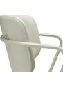 ​​​​​Dan-Form Krémově bílá koženková jídelní židle DAN-FORM Zed s bílou podnoží