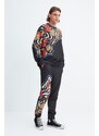 Trendyol X Zeynep Tosun Men's Black Oversized Crew Neck Printed Sweatshirt