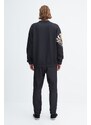 Trendyol X Zeynep Tosun Men's Black Oversized Crew Neck Printed Sweatshirt