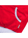Veselá Nohavice Dětská bavlněná mikina ke krku červeno-šedá
