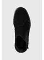 Semišové kotníkové boty Puma dámské, černá barva, na platformě