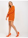 Fashionhunters Tmavě oranžové volné pletené šaty z RUE PARIS
