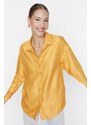 Trendyol Orange Basic Oversize Woven Satin Shirt