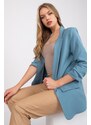 MladaModa Elegantní sako s nařasenými rukávy model 52014 barva džínová