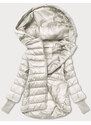 MINORITY Krátká dámská bunda v barvě ecru s látkovými stahovacími lemy (P22-6636-12)