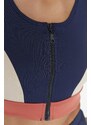 Trendyol Navy Color Block Support/Shape Zipper Knitted Sports Bra