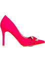 GOODIN Pink women's pumps on a high shelovet heel