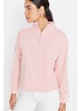 Trendyol Powder Zippered Thin, Fleece Fleece Loose Fit Knitted Sweatshirt