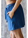 Meera Design Krátká sukně s páskem na zavazování Kleopatra / Modrý Denim