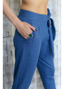 Meera Design Džínové kalhoty s mašlí Kassandra / Modrý Denim