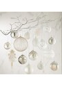 Set šesti stříbrných skleněných vánočních ozdob J-Line Kit 9 cm
