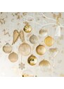 Set čtyř zlatých skleněných vánočních ozdob J-Line Flu 10 cm