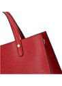 Delami Vera Pelle Luxusní dámská kožená kabelka do ruky Amada, červená
