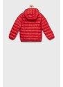Dětská péřová bunda EA7 Emporio Armani červená barva