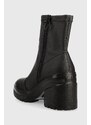 Nízké kozačky Tommy Jeans Tommy Jeans Heeled Boot dámské, černá barva, na podpatku