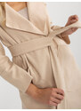 BASIC Světle béžový kabát s páskem --light beige Béžová