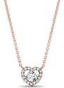 Diamantový náhrdelník srdce z růžového zlata KLENOTA N0856204