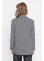 Trendyol Gray Woven Lined Blazer with Buckle Detail