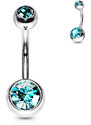 Atreya Titanový piercing do pupíku s barevnými zirkony Merey