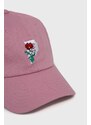 Bavlněná baseballová čepice Primitive růžová barva, s aplikací