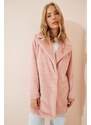 Happiness İstanbul Women's Pink Faux Fur Coat