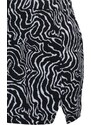 Trendyol Black Slit Detail Zebra Patterned High Waist Mini Knitted Skirt