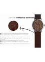 Take a shot Dřevěné hodinky Red Wine Watch s řemínkem z pravé kůže