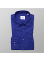 Willsoor Pánská slim fit košile tmavě modrá s hladkým vzorem 14424