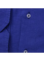 Willsoor Pánská slim fit košile tmavě modrá s hladkým vzorem 14424