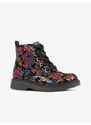 Černé holčičí květované kotníkové boty Richter - Holky