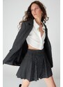 Trendyol Black Regular Lined Woven Striped Blazer Jacket