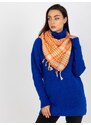 Fashionhunters Oranžový a béžový šátek s třásněmi