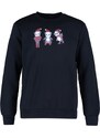 Trendyol Black Men's Regular/Normal Cut Christmas Themed Printed Fleece Inside Sweatshirt