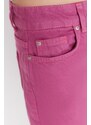 Trendyol Fuchsia Kalhoty s nízkým pasem a širokými nohavicemi