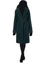 Due Linee Dámský oboustranný kabát smaragdový