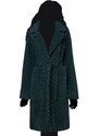 Due Linee Dámský oboustranný kabát smaragdový