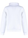 Trendyol Ecru Oversize/Wide Fit Zippered Stand-Up Collar Fleece Inner Knitted Sweatshirt