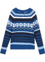 bonprix Chlapecký svetr s norským vzorem Modrá