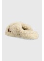 Pantofle Tommy Hilfiger Sherpa Fur Home Slippers Straps béžová barva