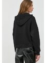 Mikina Guess dámská, černá barva, s kapucí, s aplikací