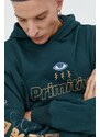 Mikina Primitive pánská, zelená barva, s kapucí, s aplikací
