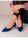 GOODIN Navy blue ballerinas for women made of ecological suede Shelvt