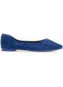 GOODIN Navy blue ballerinas for women made of ecological suede Shelvt