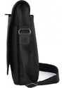 Pánská nylonová crossbody taška s koženou klopou Hexagona Gutty, černá