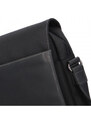 Pánská nylonová crossbody taška s koženou klopou Hexagona Gutty, černá