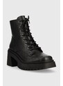 Kožené kotníkové boty Steve Madden Freeport dámské, černá barva, na podpatku